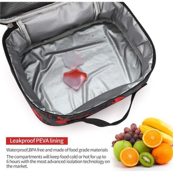 Insulated Lunch Bag Cooler Box Thermal Lunch Tote with Strap for Work School Pic - Picture 5 of 8